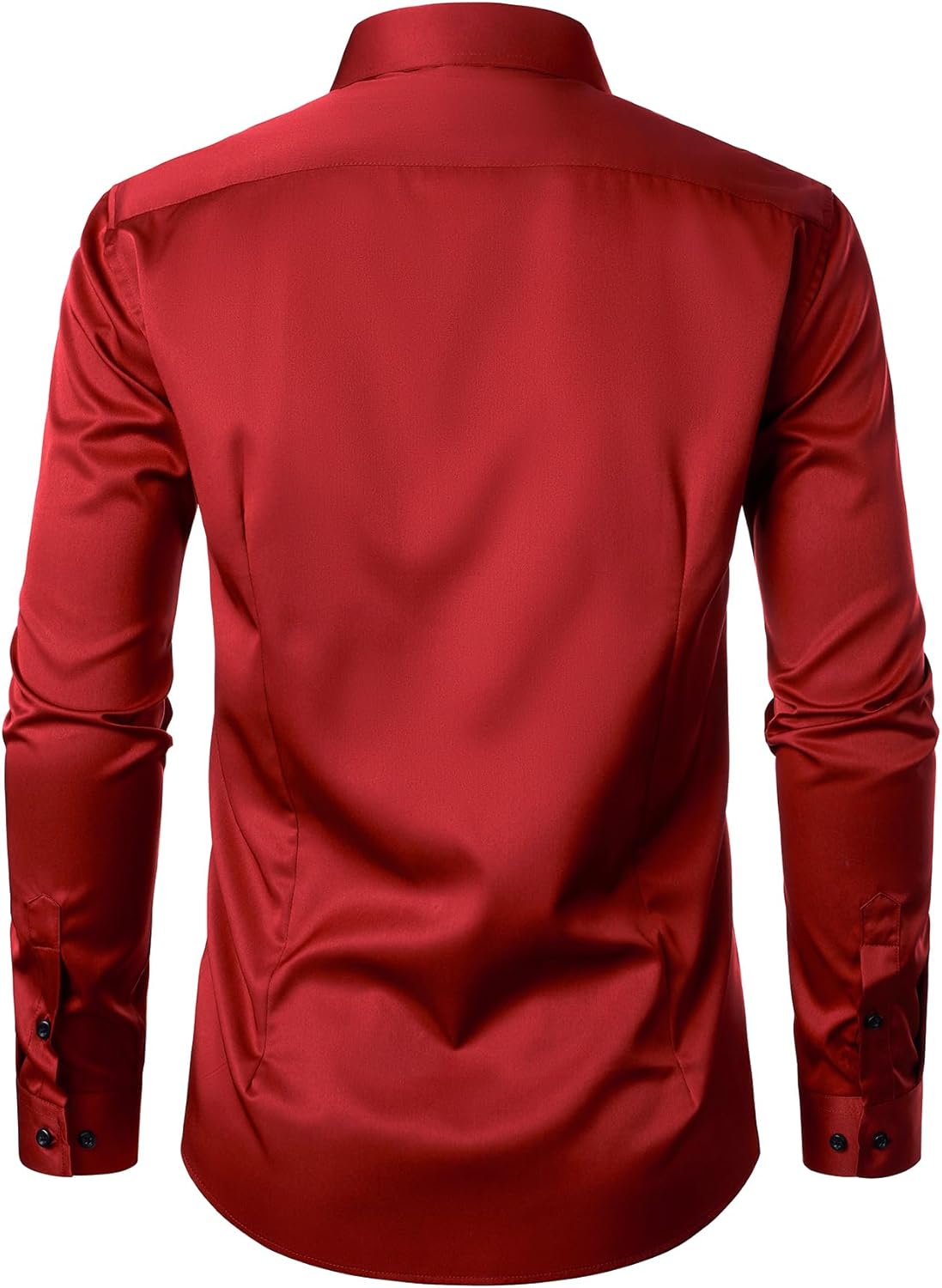 Men's Stretch Wrinkle Dress Formal Wedding Prom Slim Fit Button Down Shirts - Picture 58 of 162