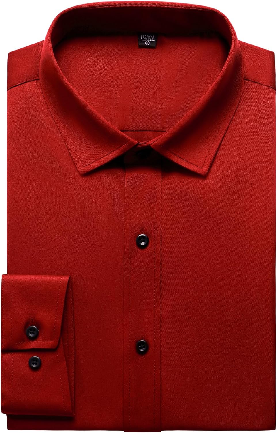 Men's Stretch Wrinkle Dress Formal Wedding Prom Slim Fit Button Down Shirts - Picture 60 of 162