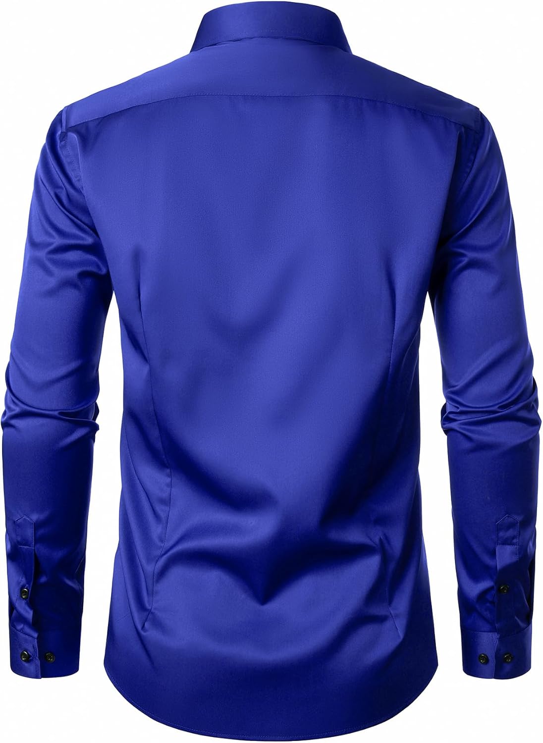 Men's Stretch Wrinkle Dress Formal Wedding Prom Slim Fit Button Down Shirts - Picture 64 of 162