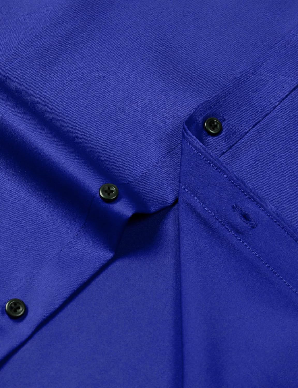 Men's Stretch Wrinkle Dress Formal Wedding Prom Slim Fit Button Down Shirts - Picture 65 of 162