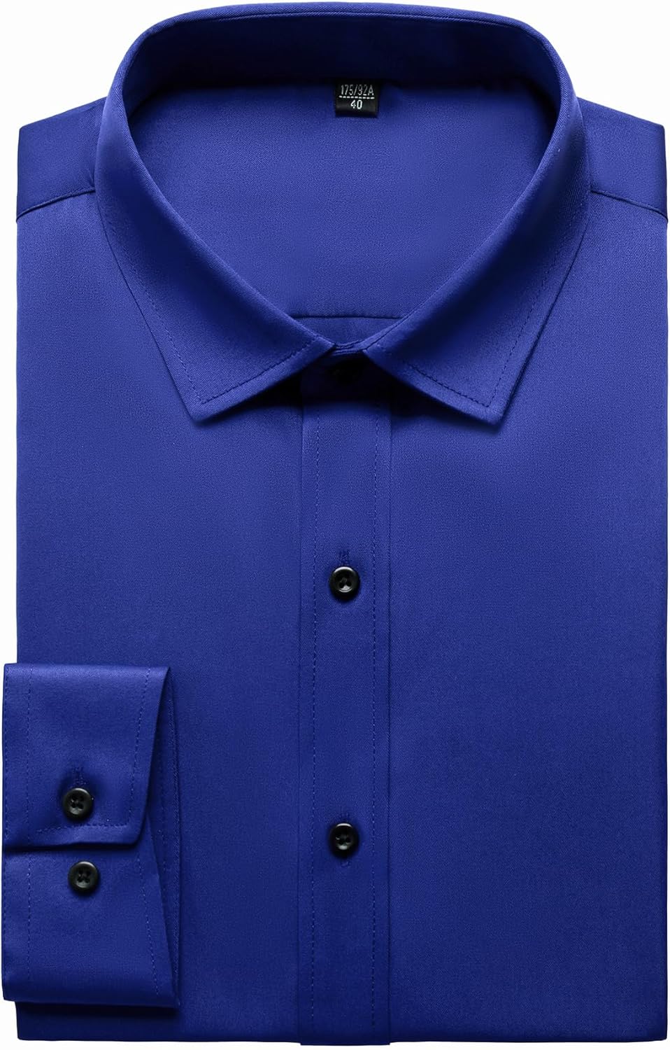 Men's Stretch Wrinkle Dress Formal Wedding Prom Slim Fit Button Down Shirts - Picture 66 of 162