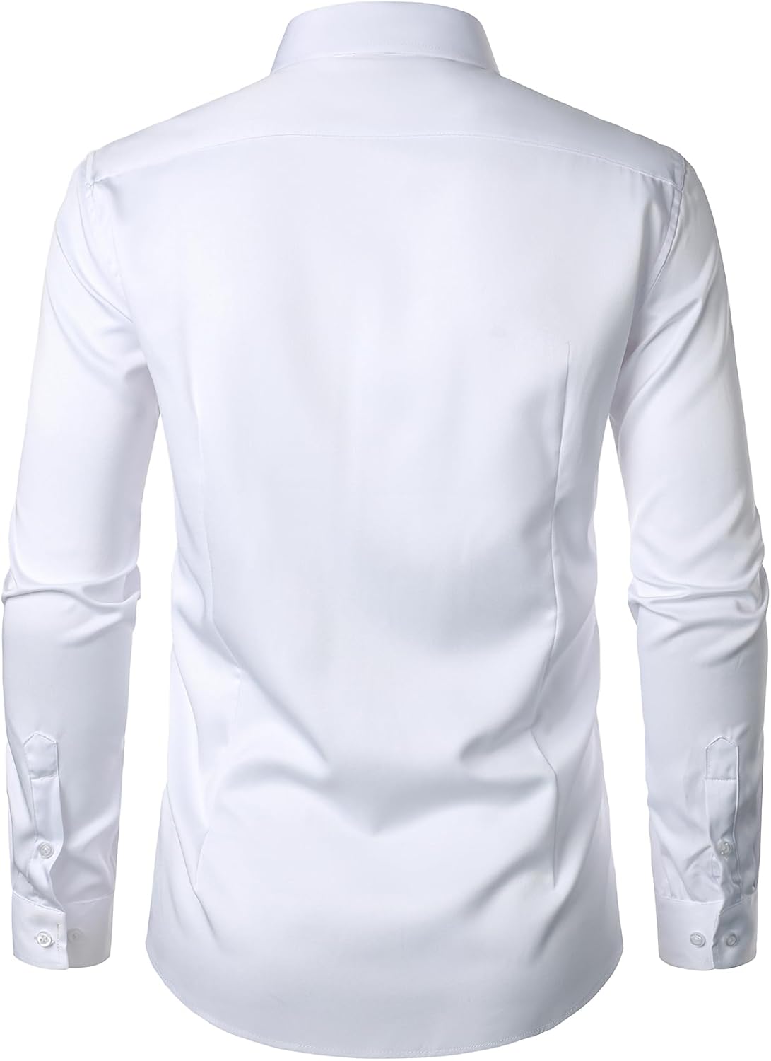 Men's Stretch Wrinkle Dress Formal Wedding Prom Slim Fit Button Down Shirts - Picture 70 of 162