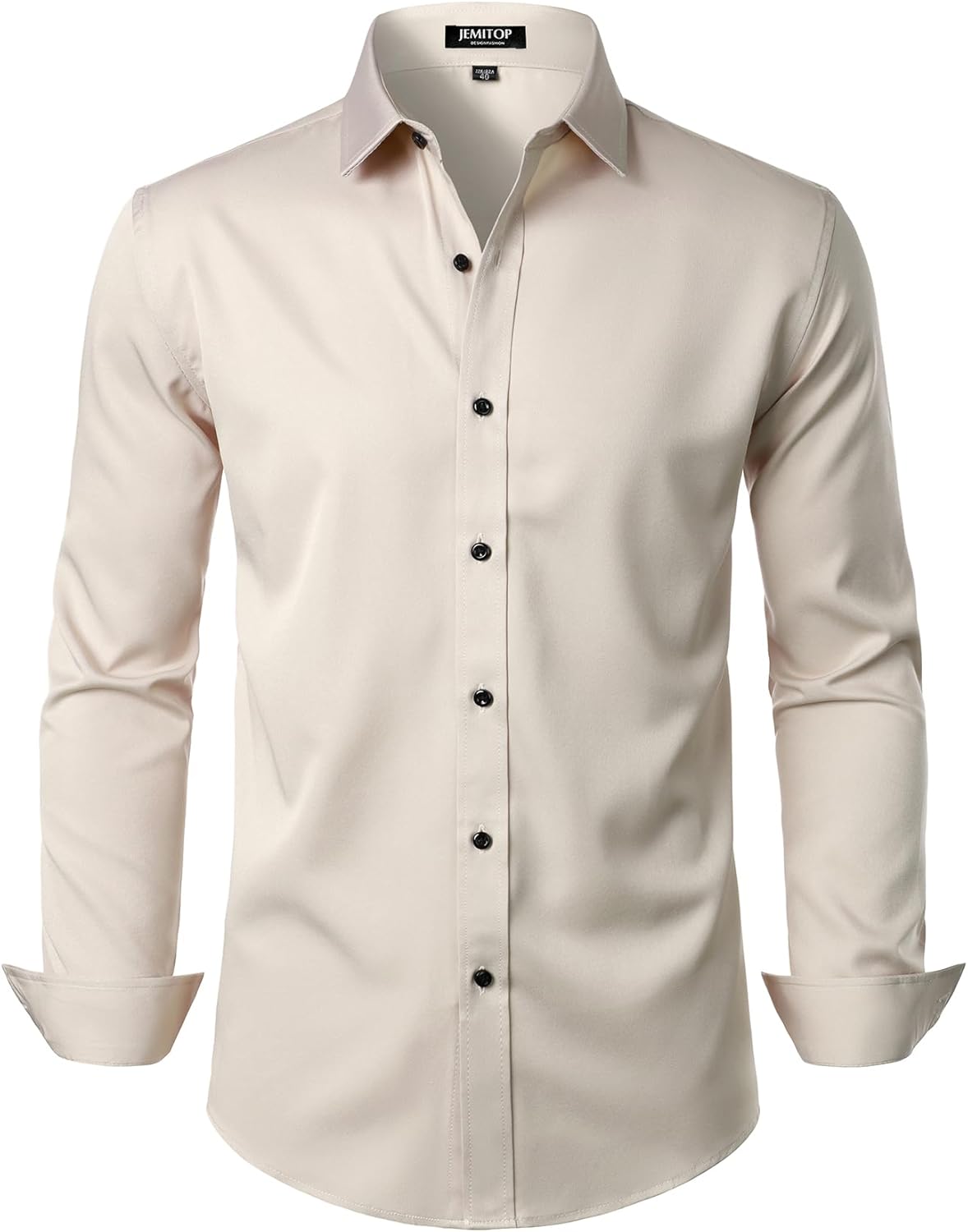 Men's Stretch Wrinkle Dress Formal Wedding Prom Slim Fit Button Down Shirts - Picture 73 of 162