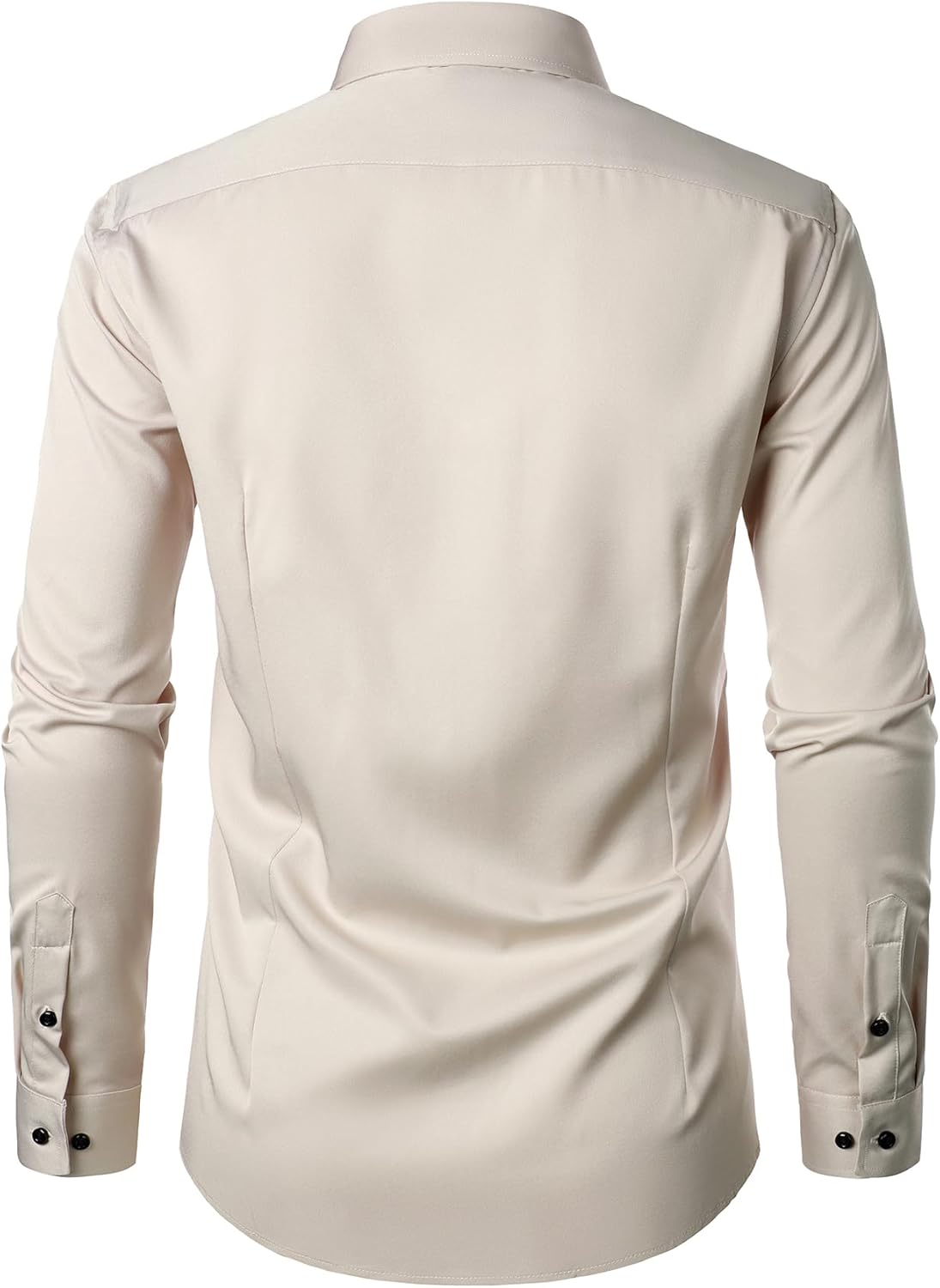 Men's Stretch Wrinkle Dress Formal Wedding Prom Slim Fit Button Down Shirts - Picture 76 of 162