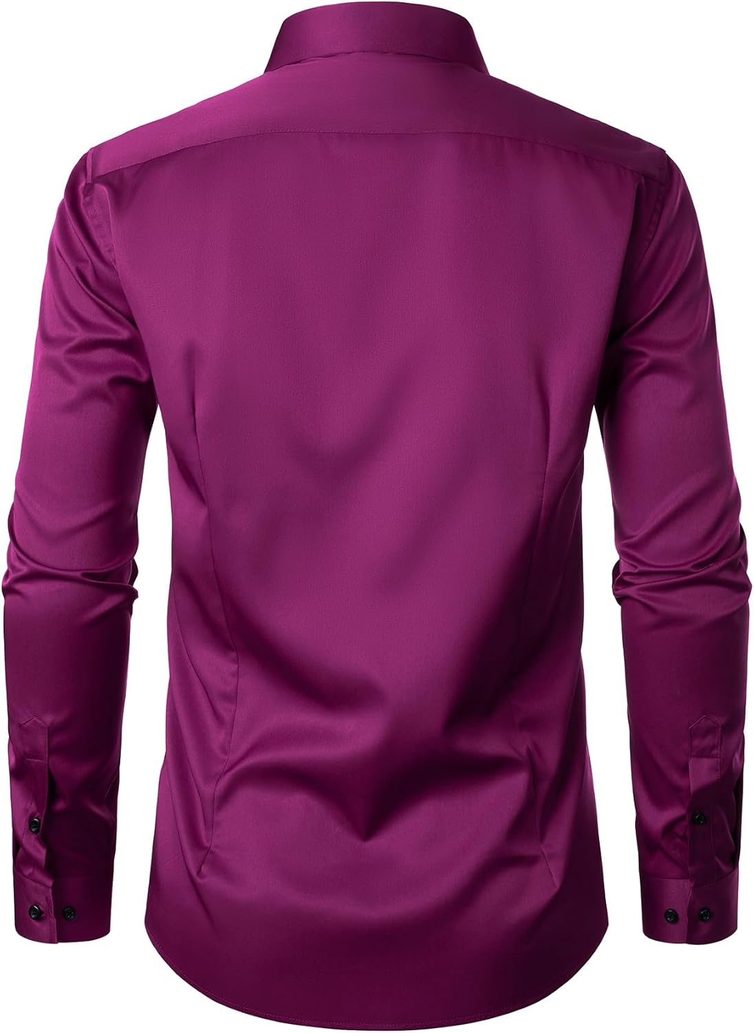 Men's Stretch Wrinkle Dress Formal Wedding Prom Slim Fit Button Down Shirts - Picture 88 of 162