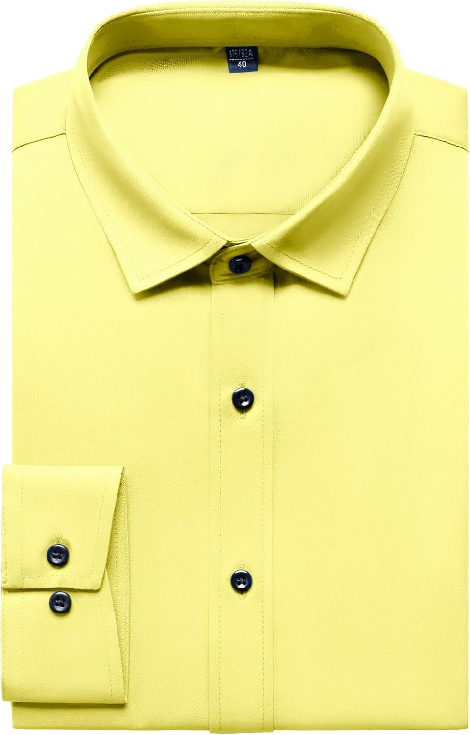 Men's Stretch Wrinkle Dress Formal Wedding Prom Slim Fit Button Down Shirts - Picture 96 of 162