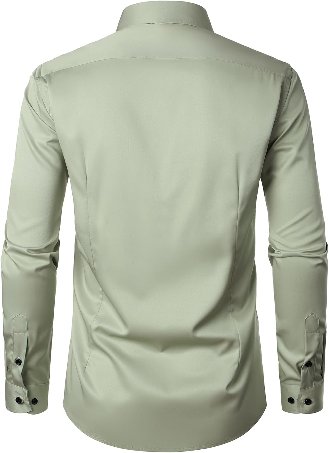 Men's Stretch Wrinkle Dress Formal Wedding Prom Slim Fit Button Down Shirts - Picture 100 of 162