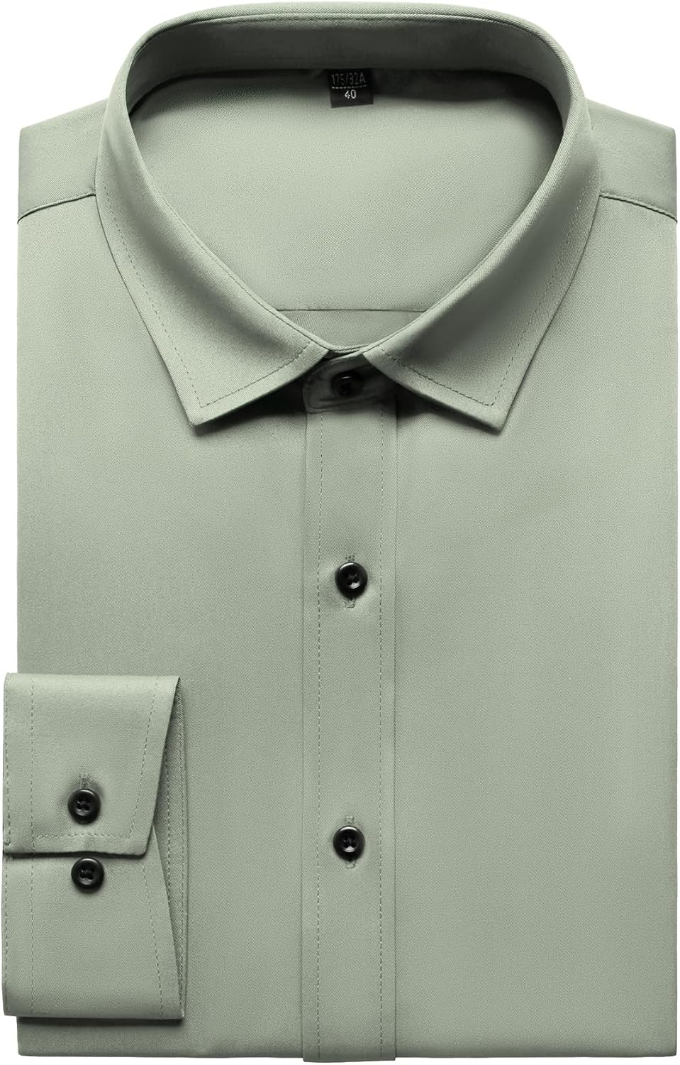 Men's Stretch Wrinkle Dress Formal Wedding Prom Slim Fit Button Down Shirts - Picture 102 of 162
