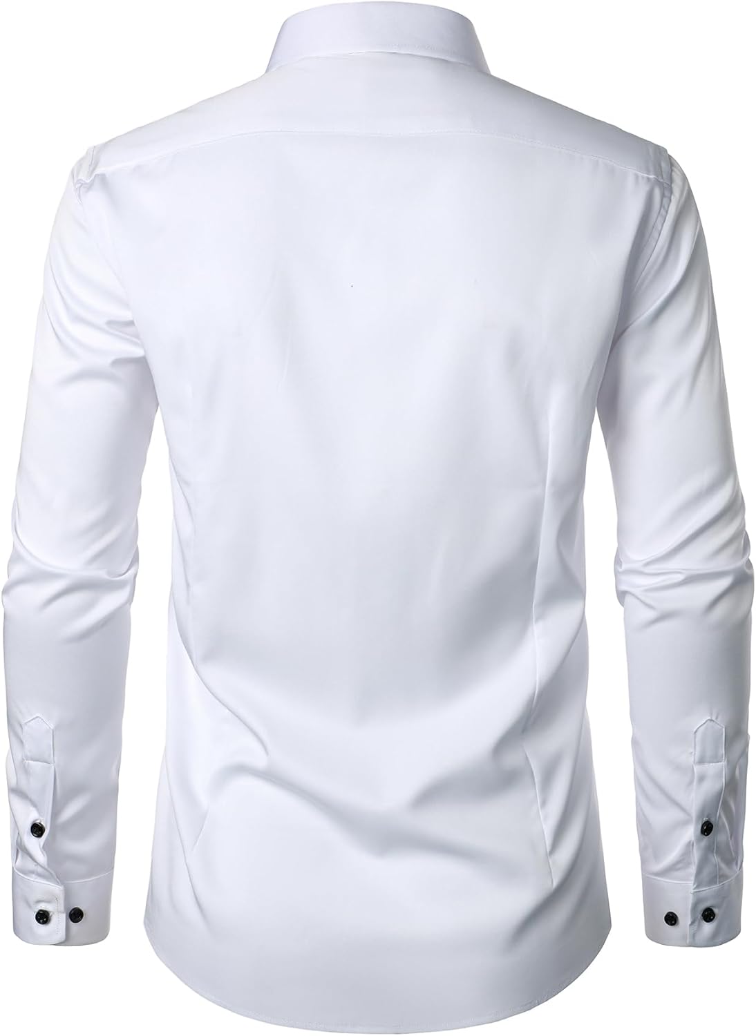 Men's Stretch Wrinkle Dress Formal Wedding Prom Slim Fit Button Down Shirts - Picture 112 of 162