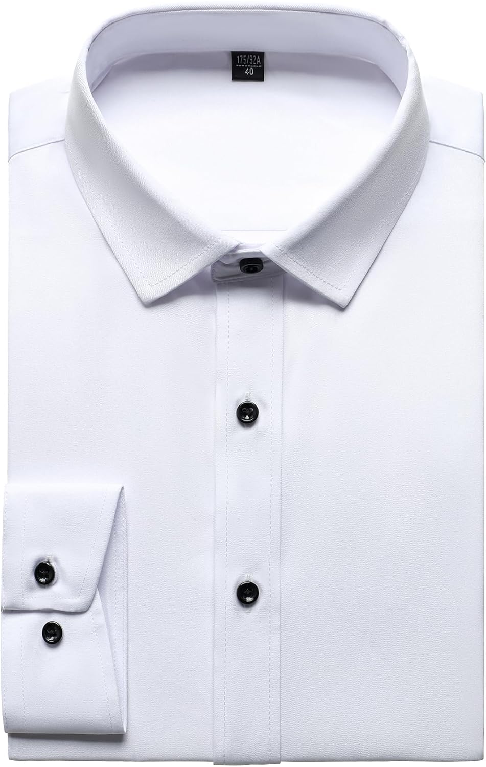 Men's Stretch Wrinkle Dress Formal Wedding Prom Slim Fit Button Down Shirts - Picture 114 of 162