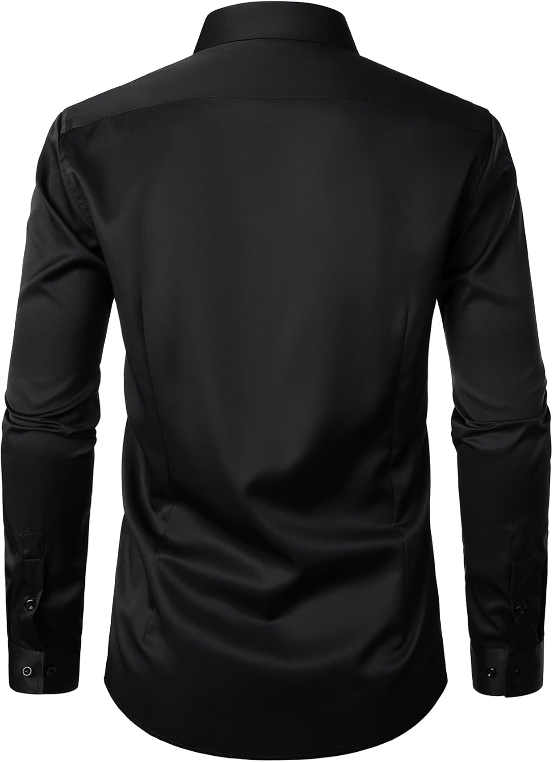 Men's Stretch Wrinkle Dress Formal Wedding Prom Slim Fit Button Down Shirts - Picture 118 of 162