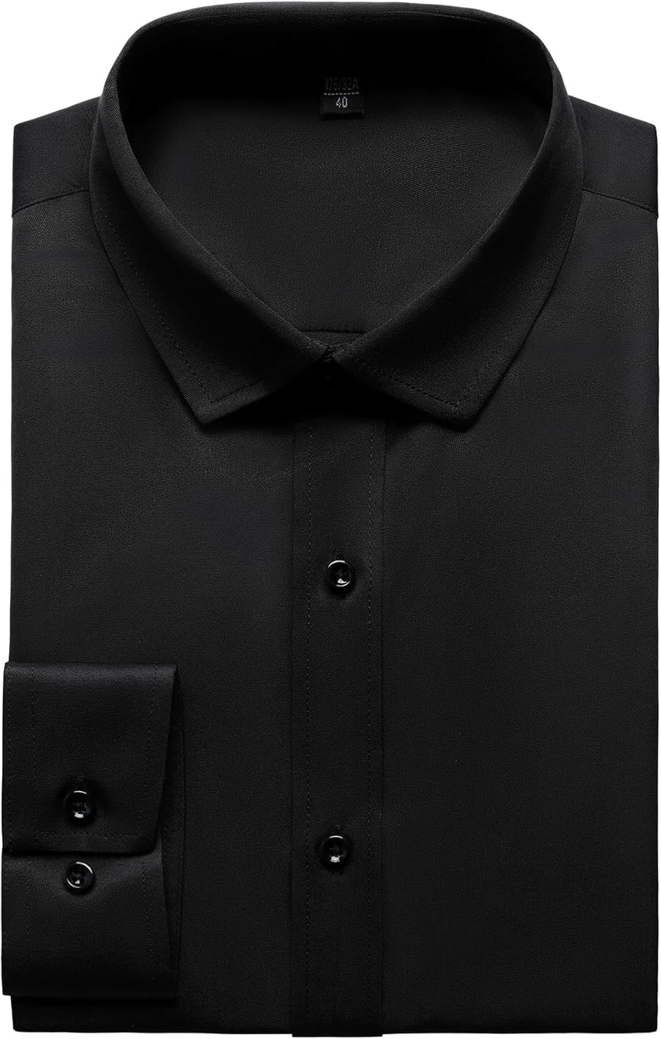 Men's Stretch Wrinkle Dress Formal Wedding Prom Slim Fit Button Down Shirts - Picture 120 of 162