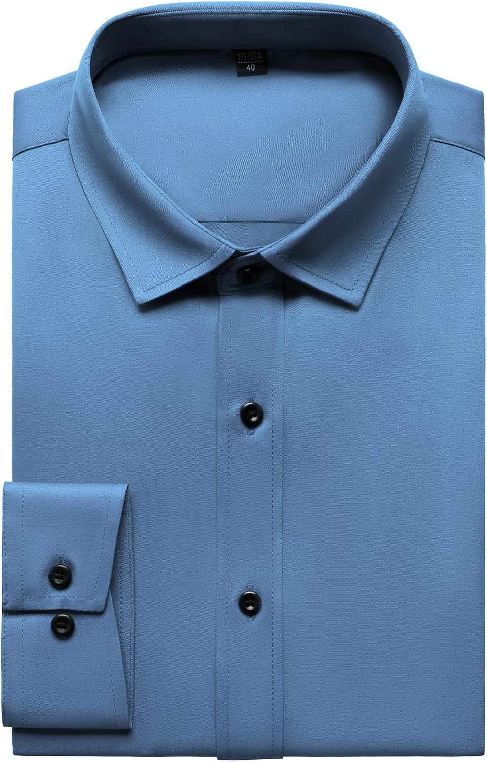 Men's Stretch Wrinkle Dress Formal Wedding Prom Slim Fit Button Down Shirts - Picture 126 of 162