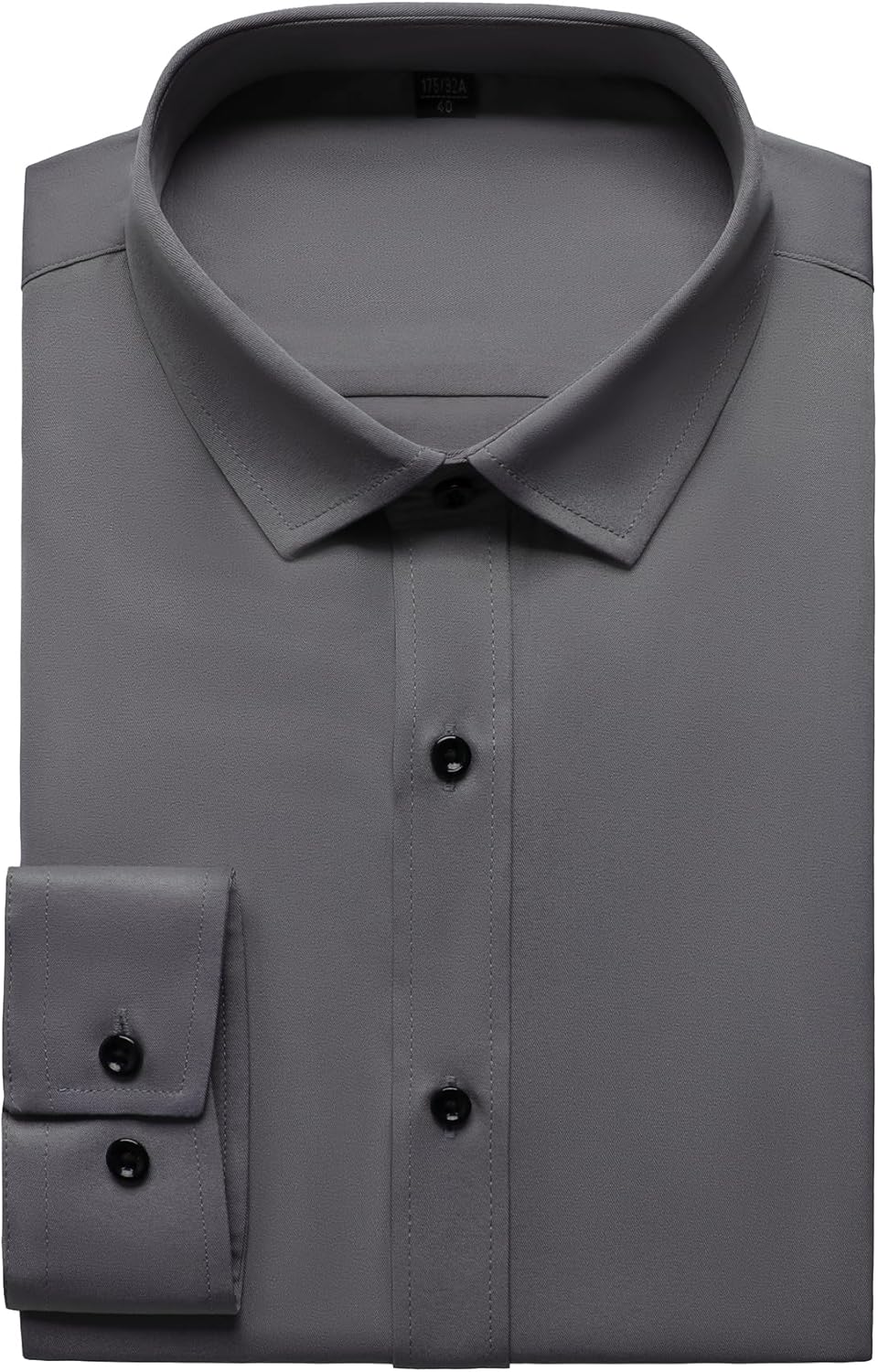Men's Stretch Wrinkle Dress Formal Wedding Prom Slim Fit Button Down Shirts - Picture 138 of 162