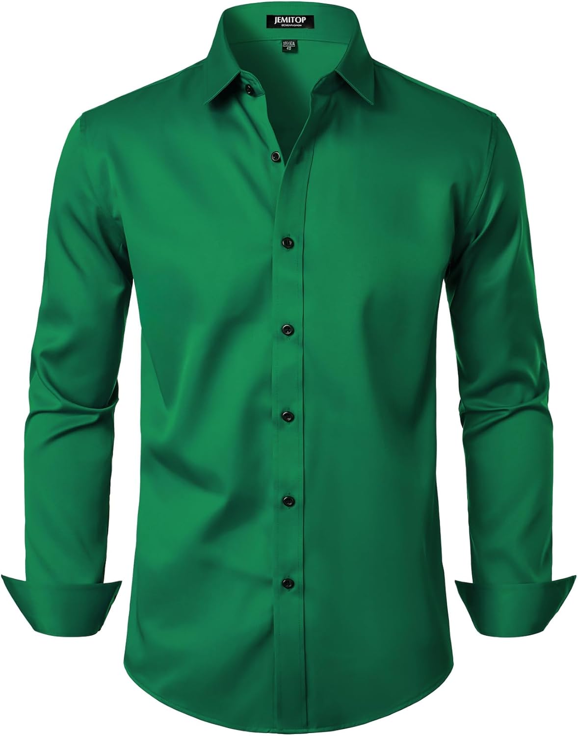 Men's Stretch Wrinkle Dress Formal Wedding Prom Slim Fit Button Down Shirts - Picture 139 of 162