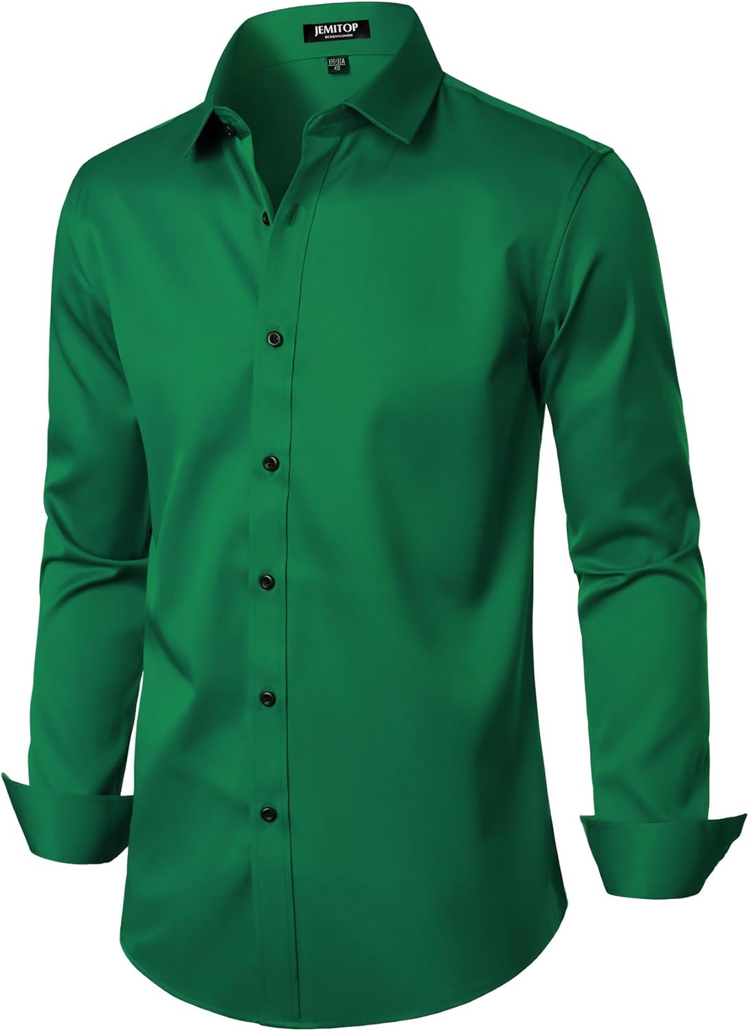 Men's Stretch Wrinkle Dress Formal Wedding Prom Slim Fit Button Down Shirts - Picture 141 of 162