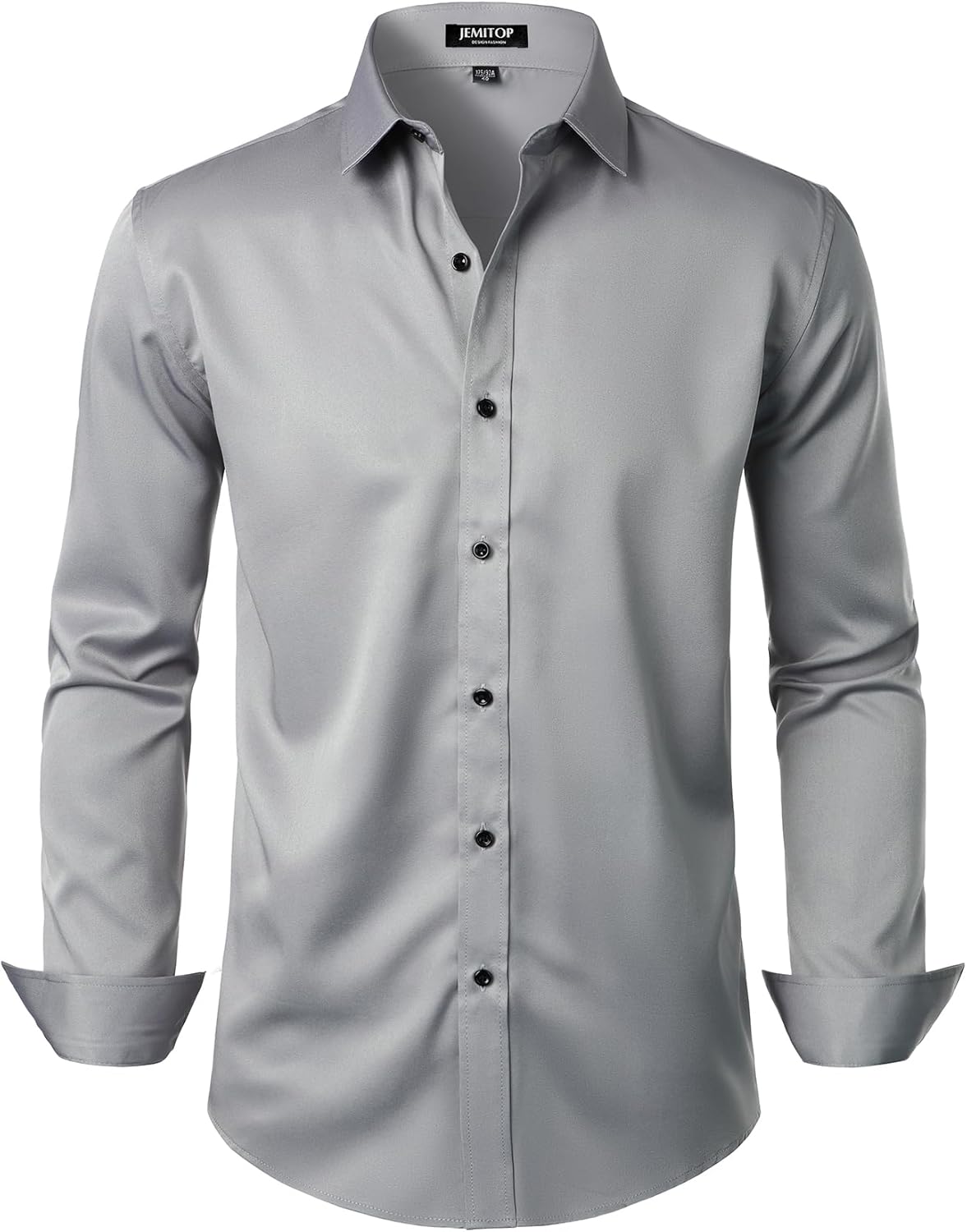 Men's Stretch Wrinkle Dress Formal Wedding Prom Slim Fit Button Down Shirts - Picture 145 of 162