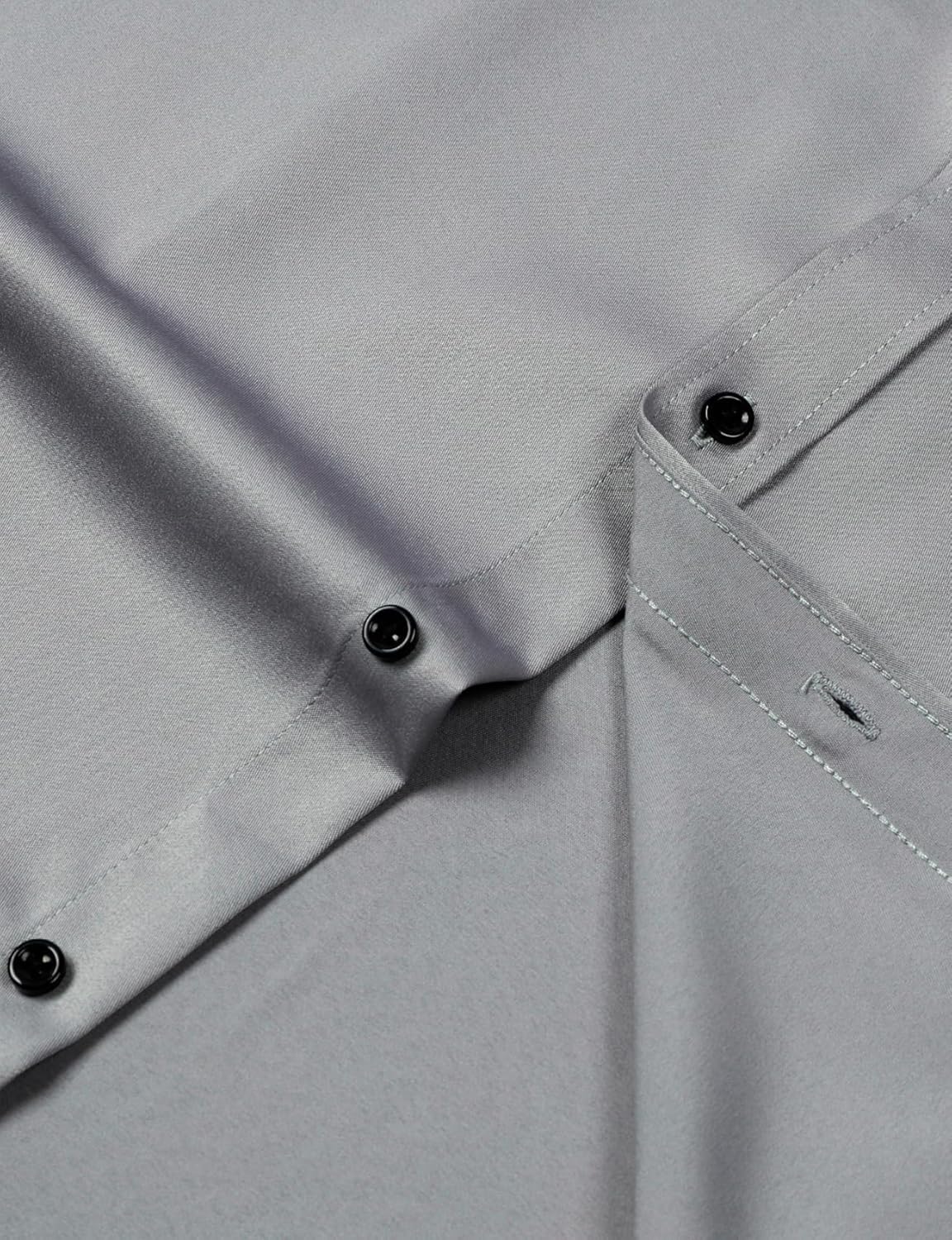 Men's Stretch Wrinkle Dress Formal Wedding Prom Slim Fit Button Down Shirts - Picture 149 of 162