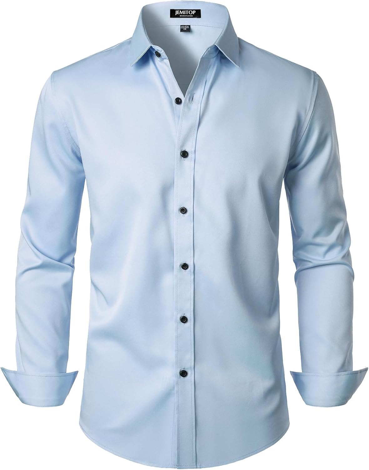 Men's Stretch Wrinkle Dress Formal Wedding Prom Slim Fit Button Down Shirts - Picture 157 of 162