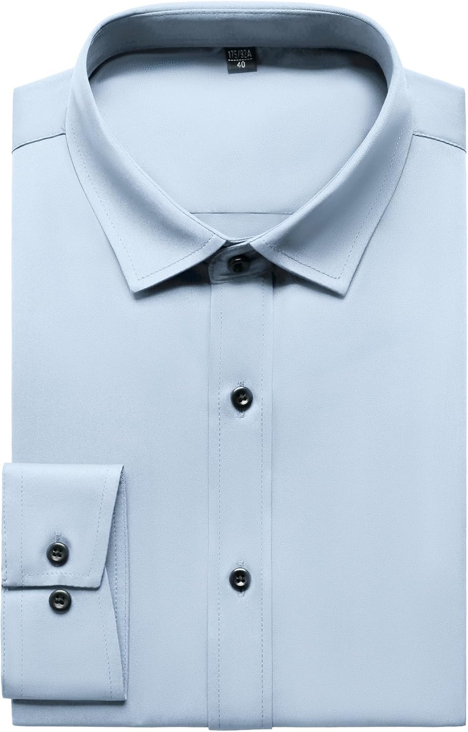 Men's Stretch Wrinkle Dress Formal Wedding Prom Slim Fit Button Down Shirts - Picture 162 of 162