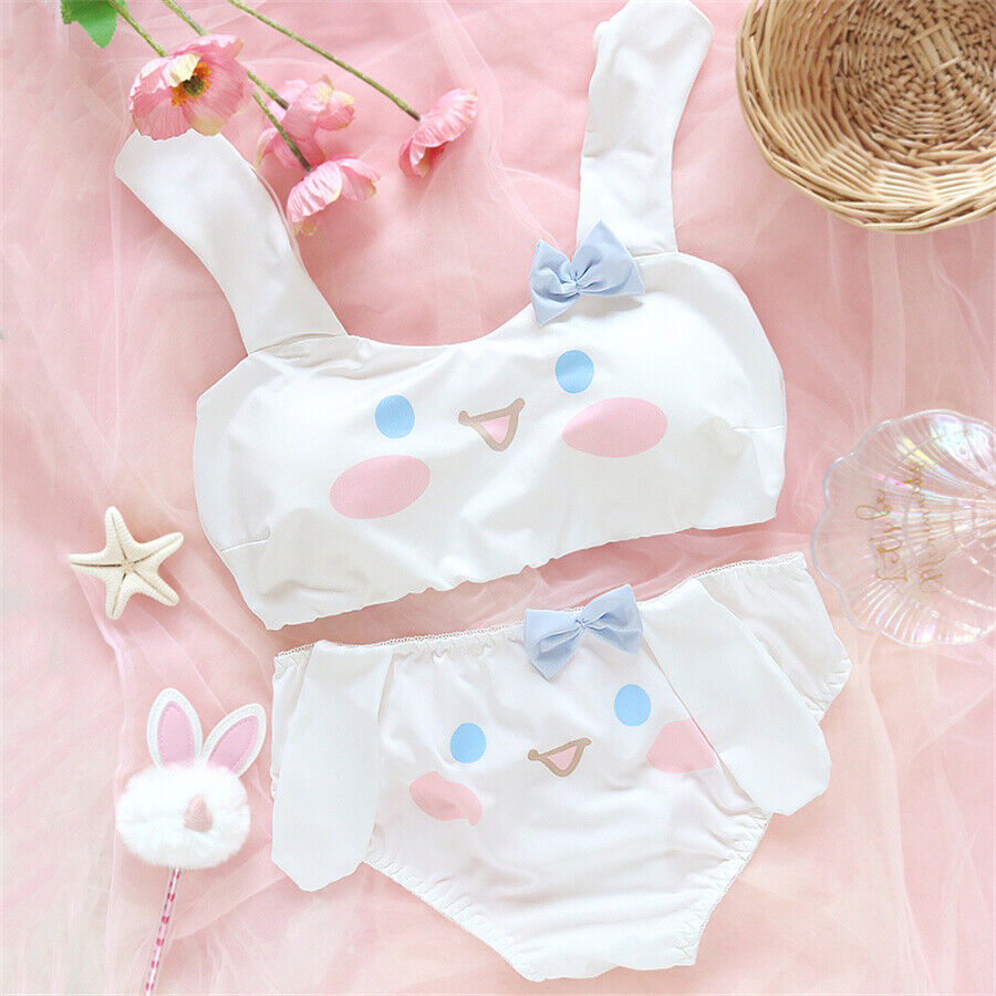 Cinnamoroll Non-wire Bandeau Bra Panties Suit Girls Cute Tube Top Underpants Set - Picture 18 of 21