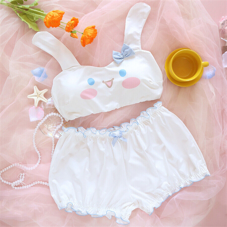Cinnamoroll Non-wire Bandeau Bra Panties Suit Girls Cute Tube Top Underpants Set - Picture 19 of 21
