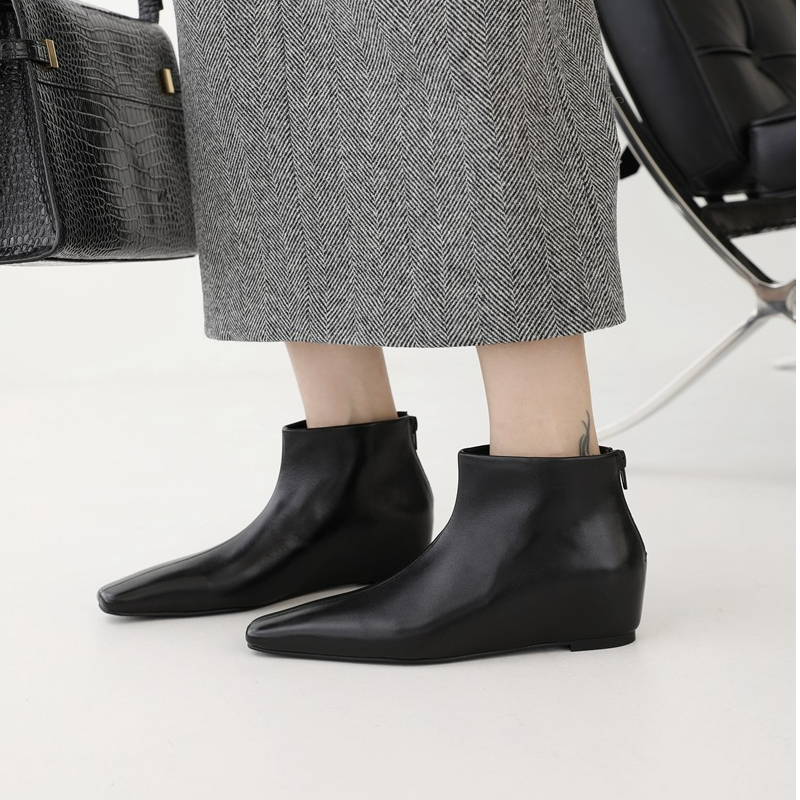Mujeres Punta Cuadrada Botines Tacón Bajo Cremallera Trasera Western Chelsea Botas de Fiesta - Imagen 26 de 28