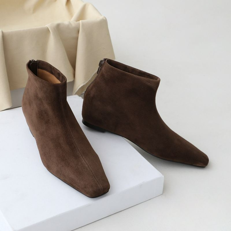 Mujeres Punta Cuadrada Botines Tacón Bajo Cremallera Trasera Western Chelsea Botas de Fiesta - Imagen 28 de 28
