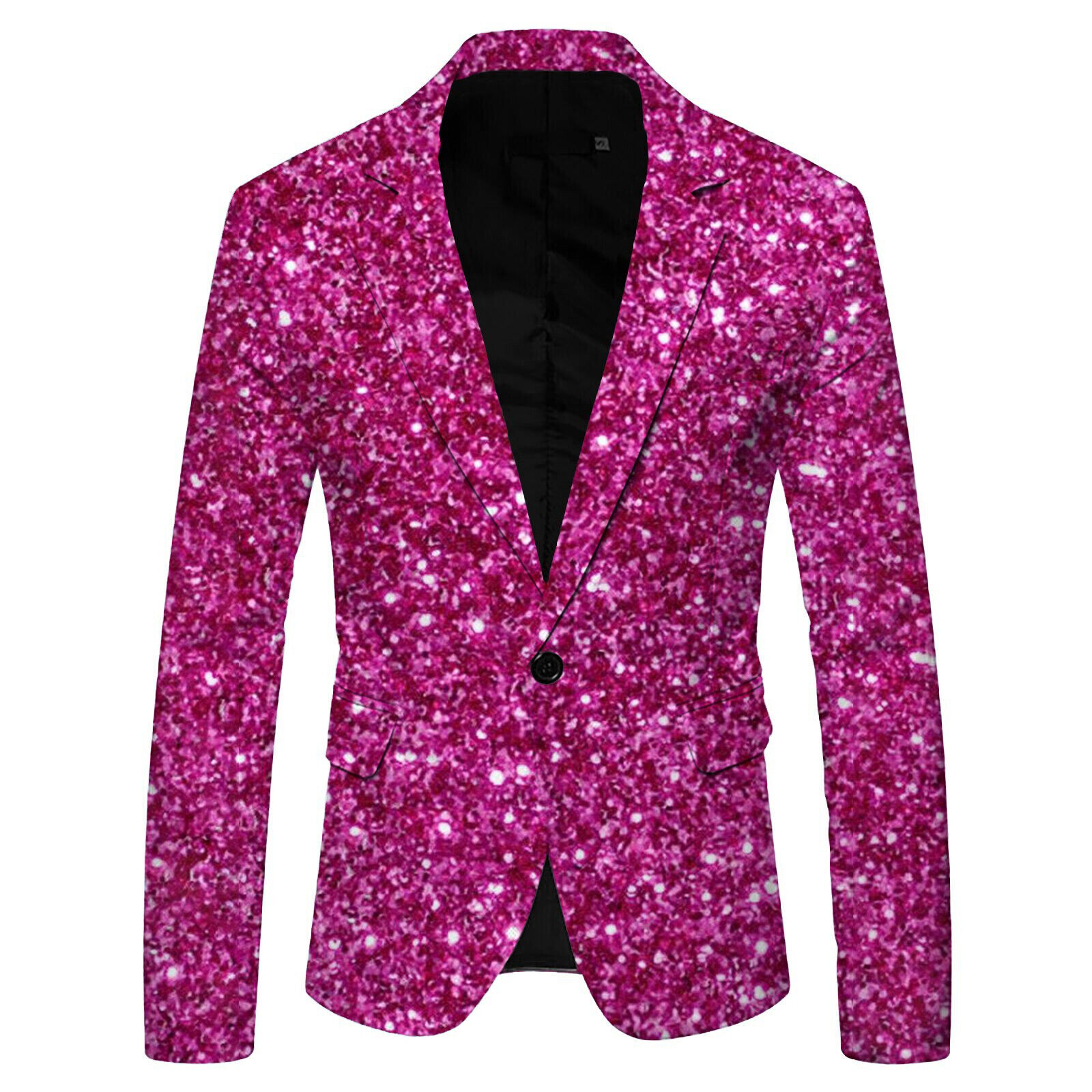 Traje Chaqueta Para Hombres Estampado en 3D Lentejuelas Moda Solapa Abotonada Fiesta Blazer Traje-Top - Imagen 19 de 26