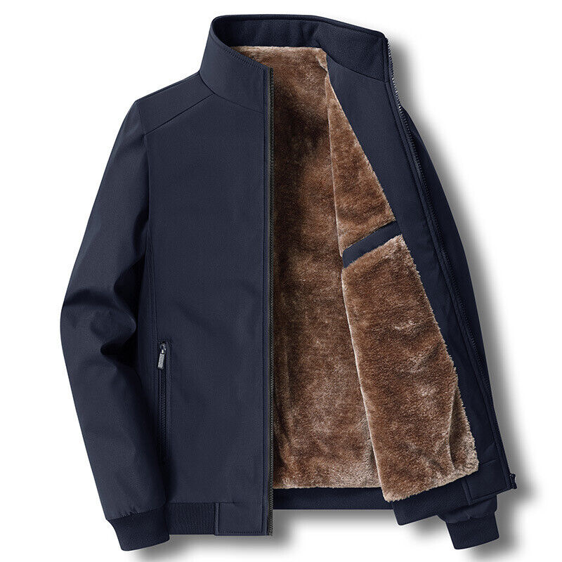Informal Hombres Chaqueta Forrada de Vellón Gruesa Invierno Cálida Cremallera Abrigo Manga Larga Prendas de abrigo - Imagen 15 de 15
