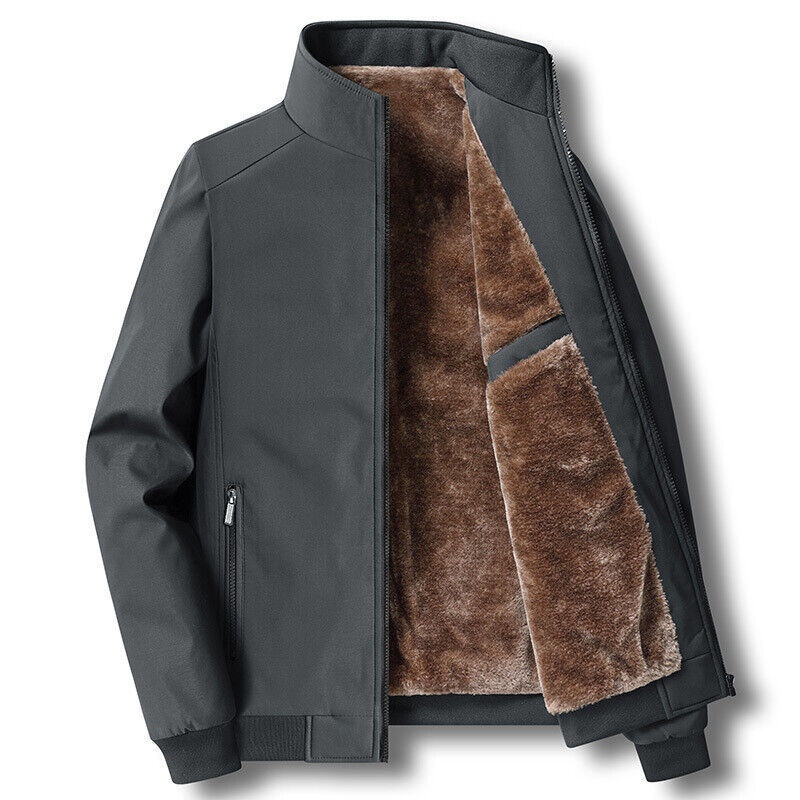 Informal Hombres Chaqueta Forrada de Vellón Gruesa Invierno Cálida Cremallera Abrigo Manga Larga Prendas de abrigo - Imagen 14 de 15