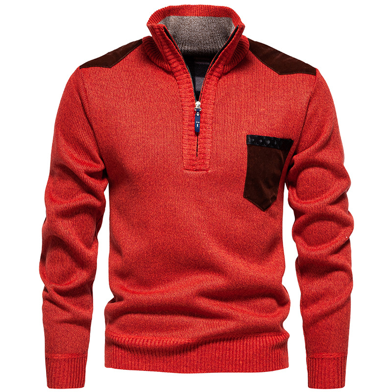 Suéter Top Pullover Ajustado Prendas de Punto Cálidas Color A Juego Cuello Alto para Hombre - Imagen 26 de 30