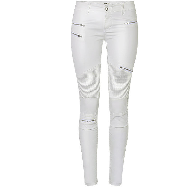 Damen Melody Weiß Pu Lederhose Reithose Slim Leggings - Bild 11 von 15