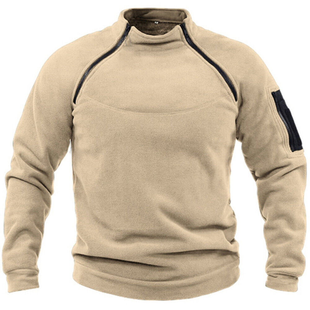 Hombres Cremallera Polar Jersey Táctico Ejército Militar Sudadera Combate Camiseta Prendas para el torso Abrigo - Imagen 21 de 23