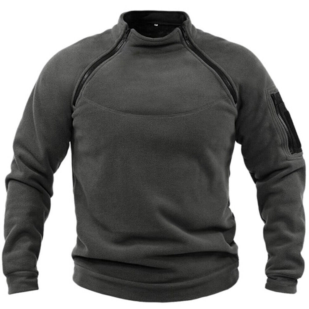 Hombres Cremallera Polar Jersey Táctico Ejército Militar Sudadera Combate Camiseta Prendas para el torso Abrigo - Imagen 18 de 23