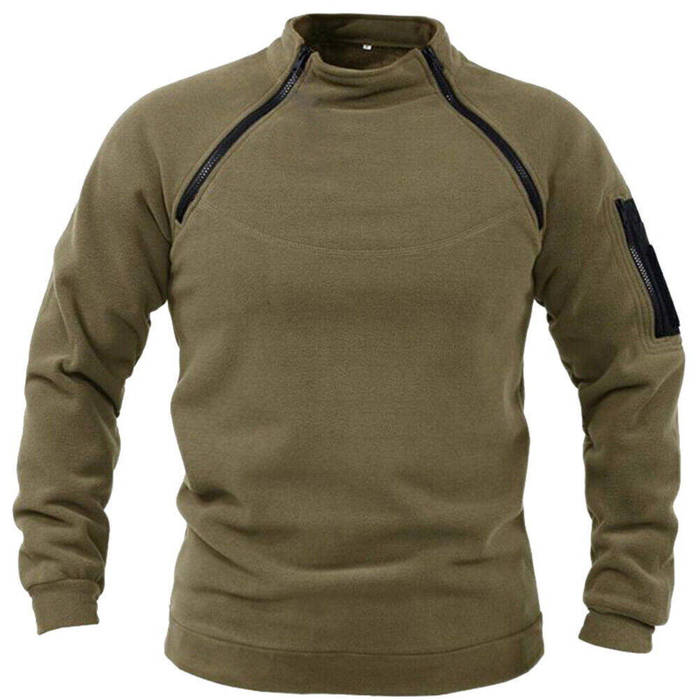 Hombres Cremallera Polar Jersey Táctico Ejército Militar Sudadera Combate Camiseta Prendas para el torso Abrigo - Imagen 22 de 23