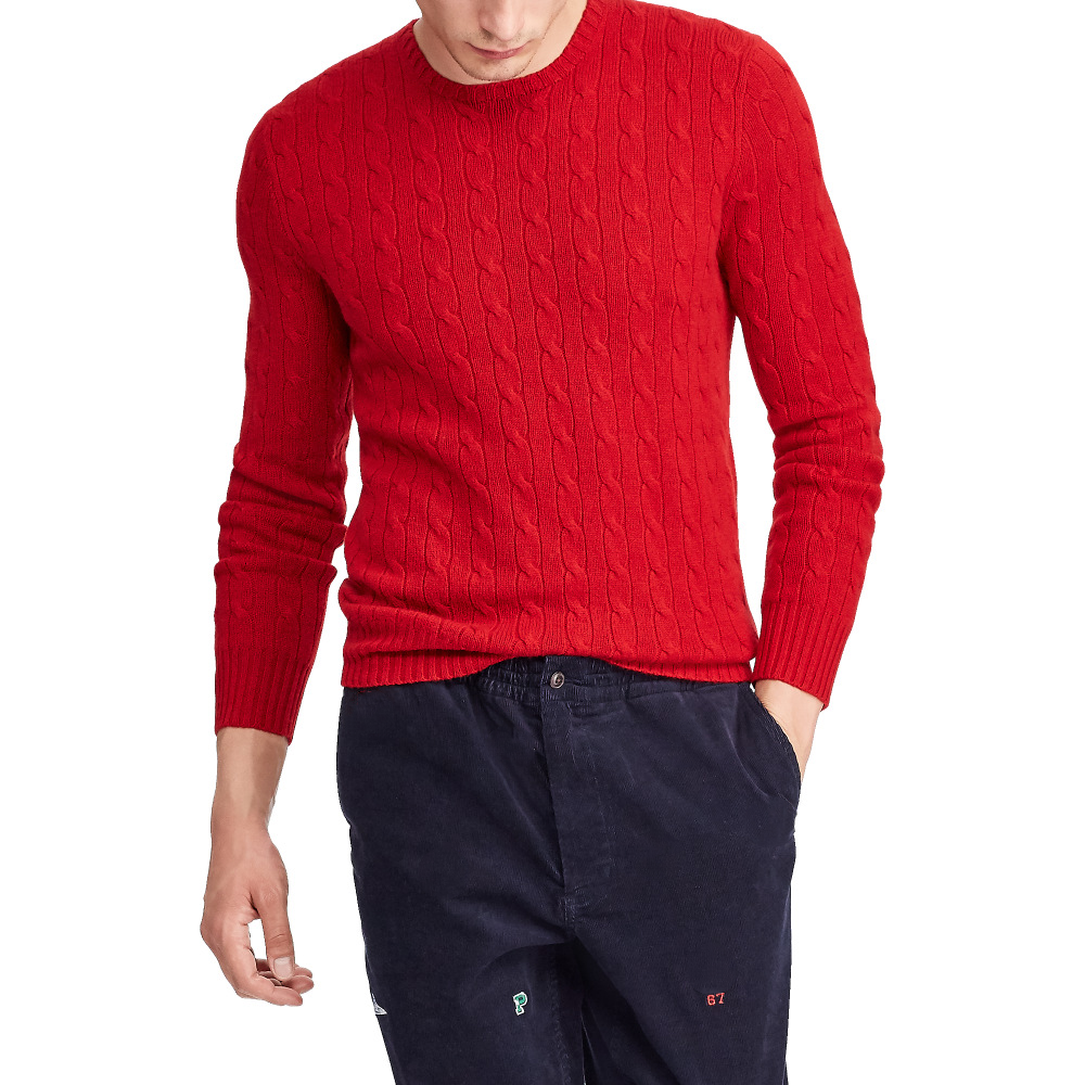 Men's Sweater Long Sleeve Crew Neck Knitwear Twist Striped Slim-fit Pullover Top - Picture 27 of 30