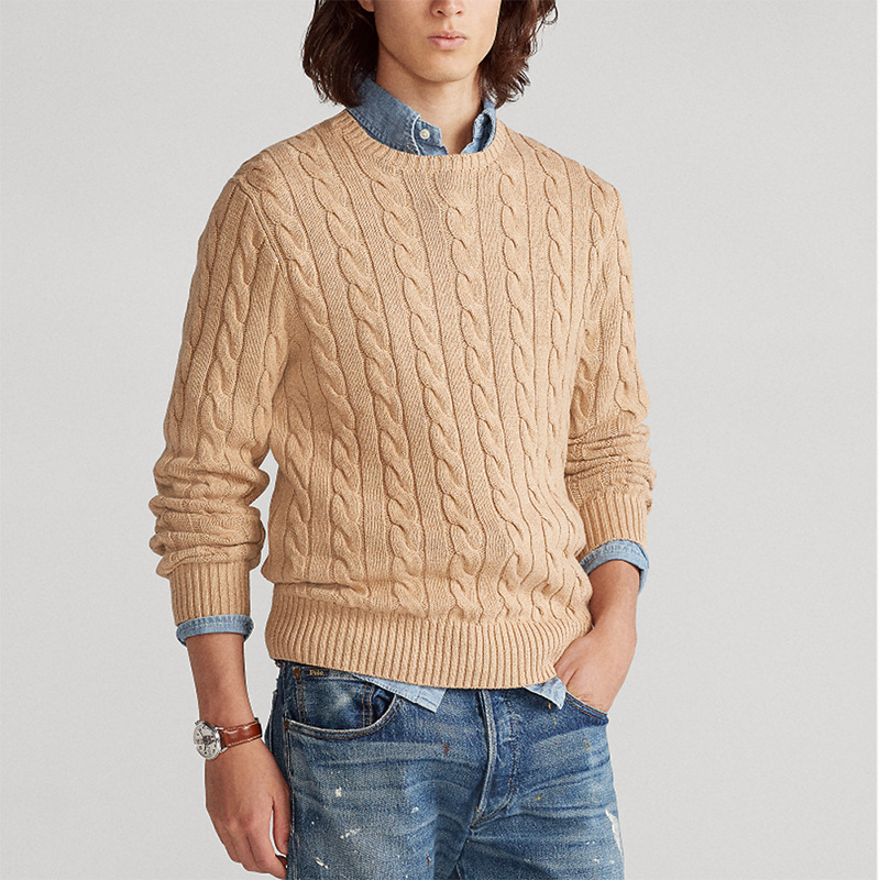 Men's Sweater Long Sleeve Crew Neck Knitwear Twist Striped Slim-fit Pullover Top - Picture 28 of 30