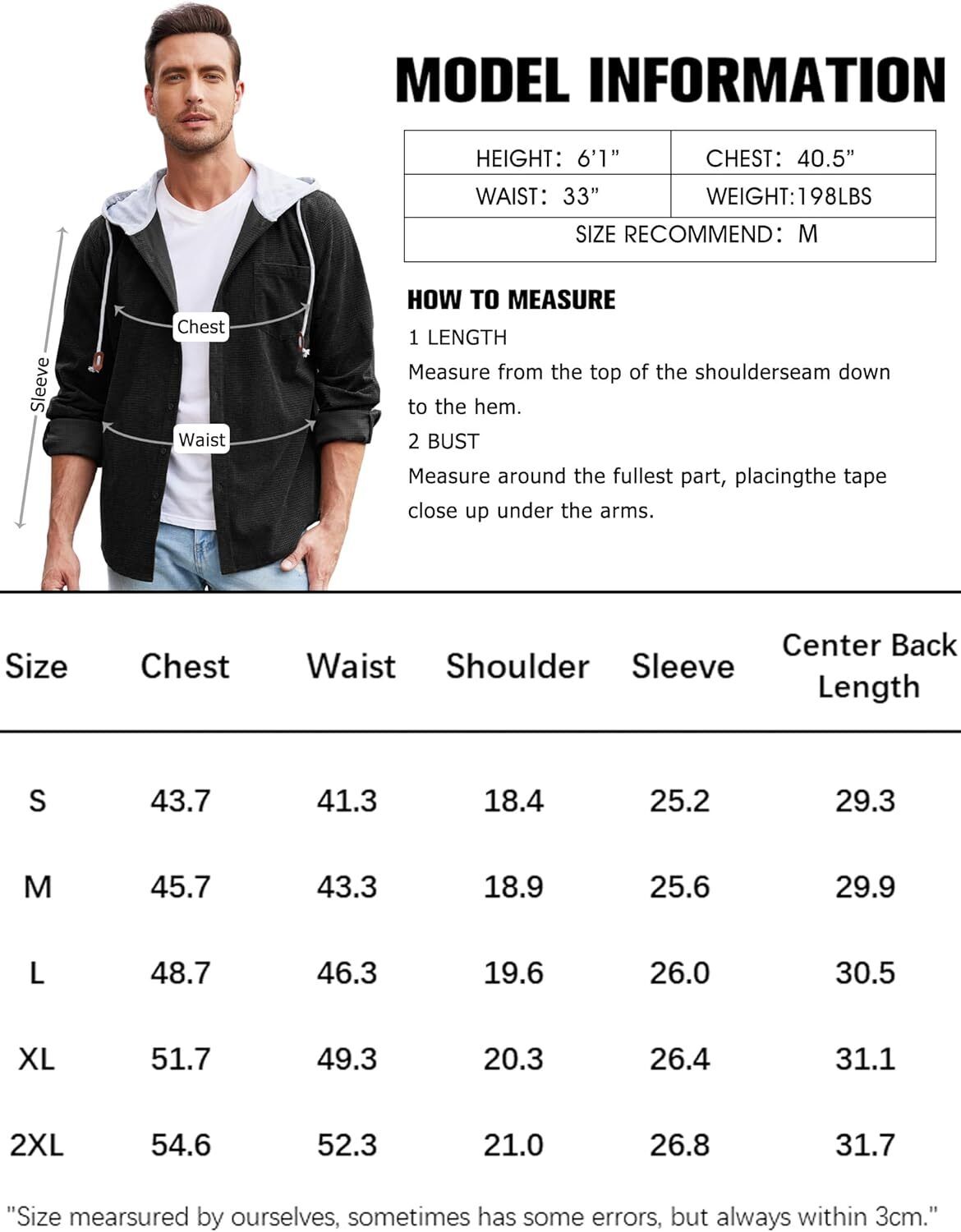 Camisa de pana para hombre manga larga con botones informal elegante chaqueta con capucha - Imagen 32 de 33