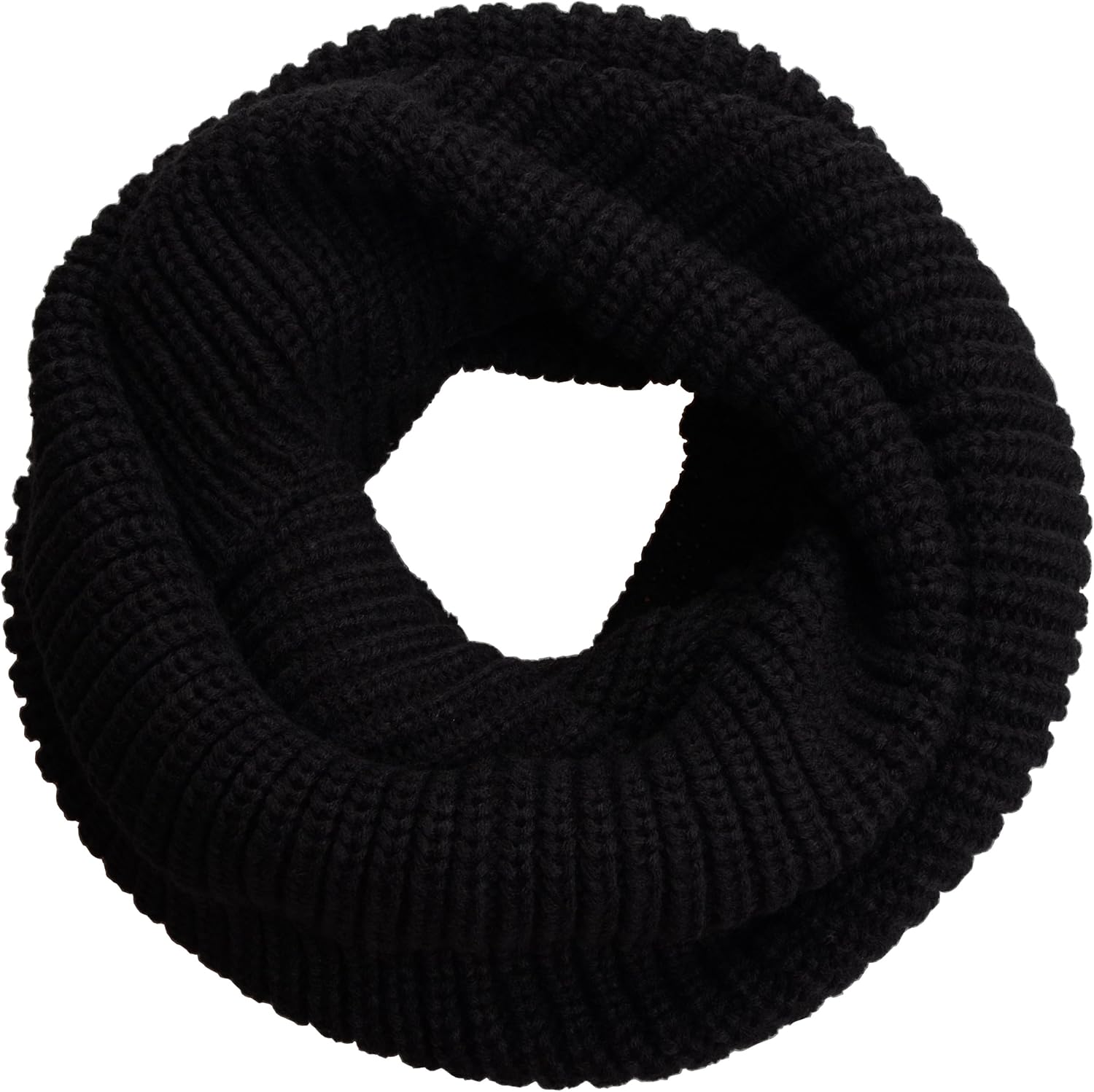 Womens Thick Ribbed Knit Winter Infinity Circle Loop Scarf