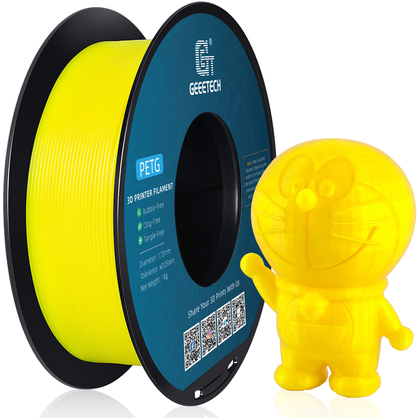 Filamento para impresora 3D Geeetech 5 kg 1 kg/rollo 1,75 mm PETG fuerte + duradero multicolor - Imagen 17 de 24