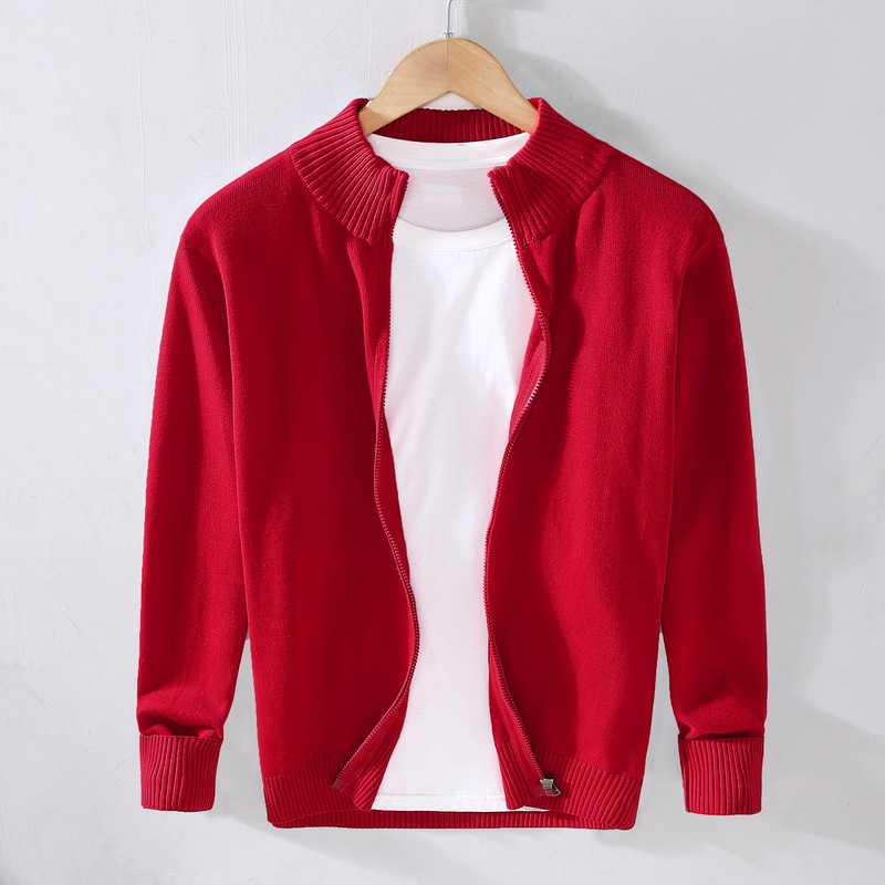 Cardigan uomo business casual maglione zip maglia slim maglione basic - Foto 21 di 23