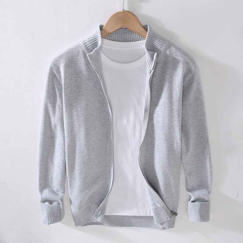 Cardigan uomo business casual maglione zip maglia slim maglione basic - Foto 19 di 23