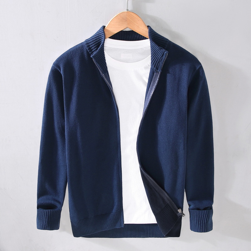 Cardigan uomo business casual maglione zip maglia slim maglione basic - Foto 22 di 23