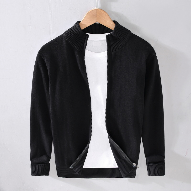 Cardigan uomo business casual maglione zip maglia slim maglione basic - Foto 20 di 23