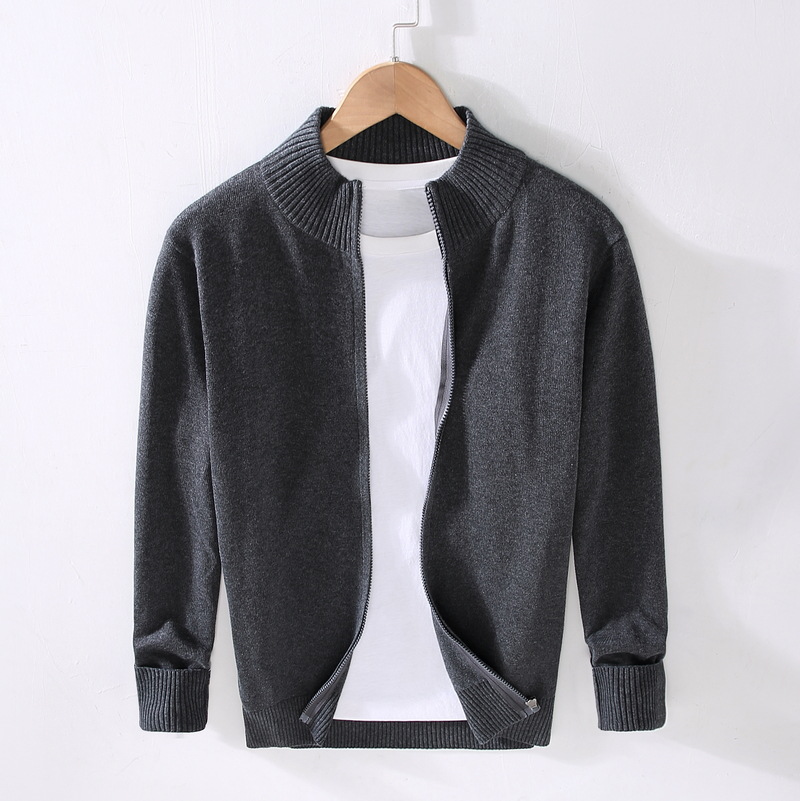 Cardigan uomo business casual maglione zip maglia slim maglione basic - Foto 23 di 23
