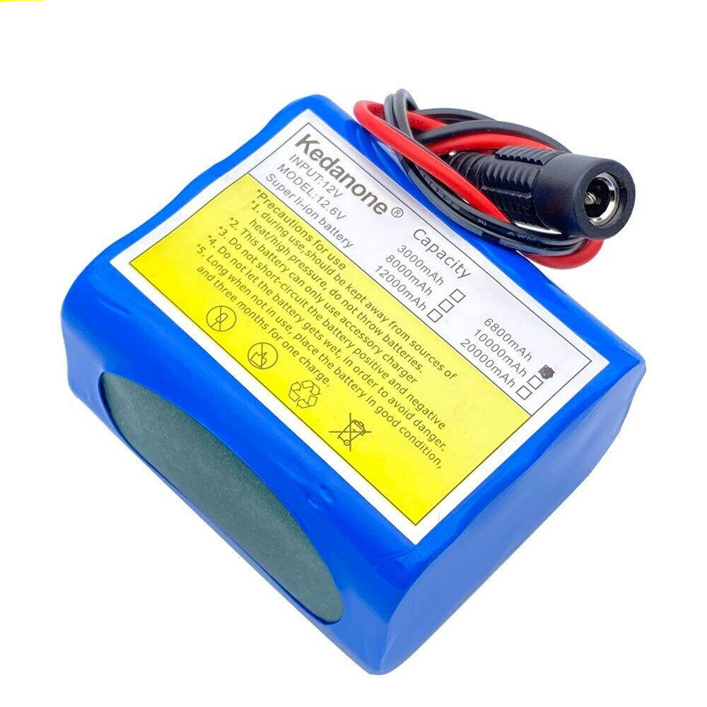12V 6800mah Lithium 6.8Ah 3S2P Rechargeable Battery Pack with BMS +12.6V Charger - Picture 12 of 13
