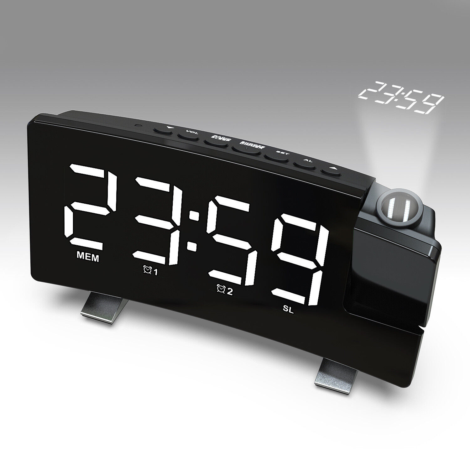 Modern LED Digital Alarm Clock with Projection Time Temperature Display - Picture 19 of 22
