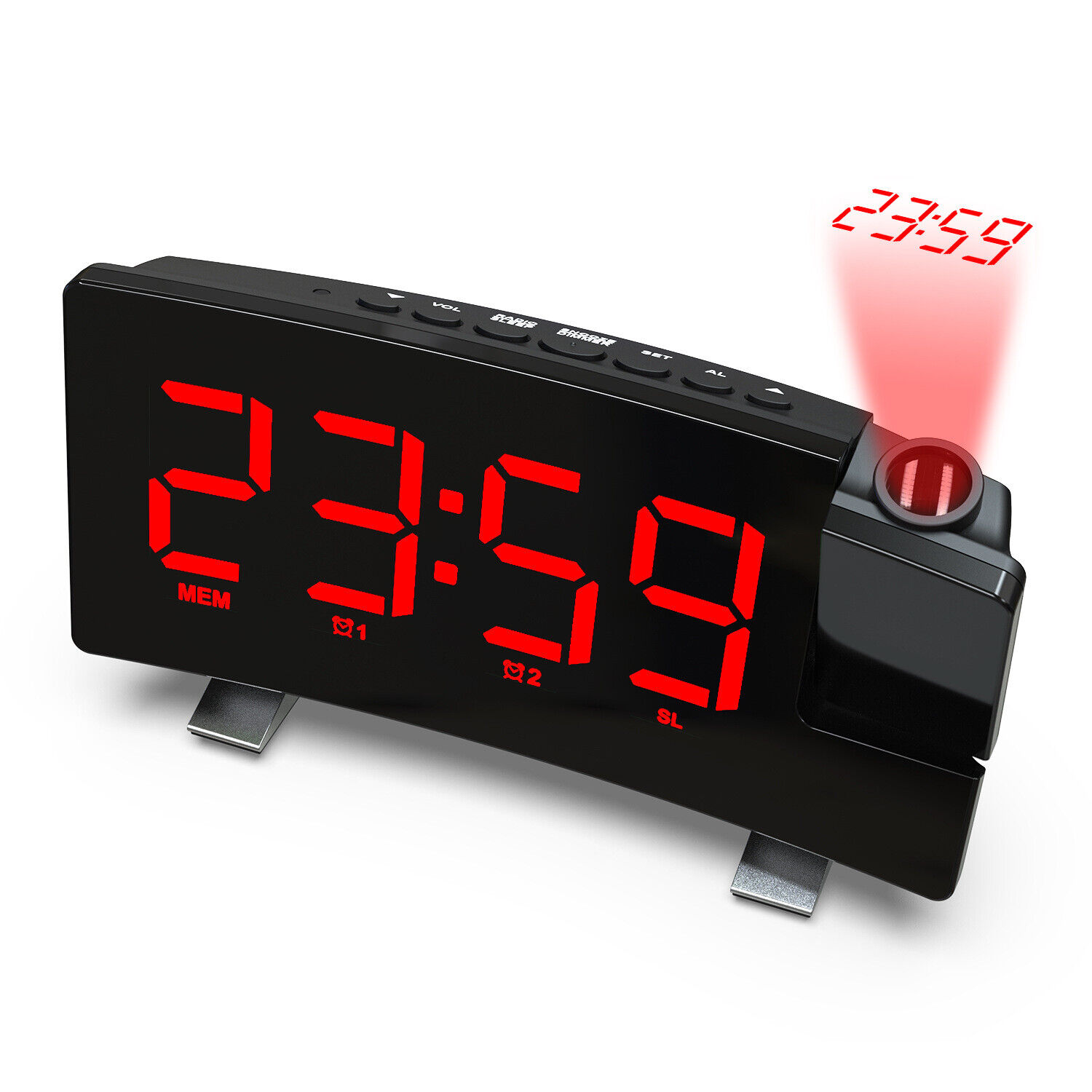 Modern LED Digital Alarm Clock with Projection Time Temperature Display - Picture 20 of 22