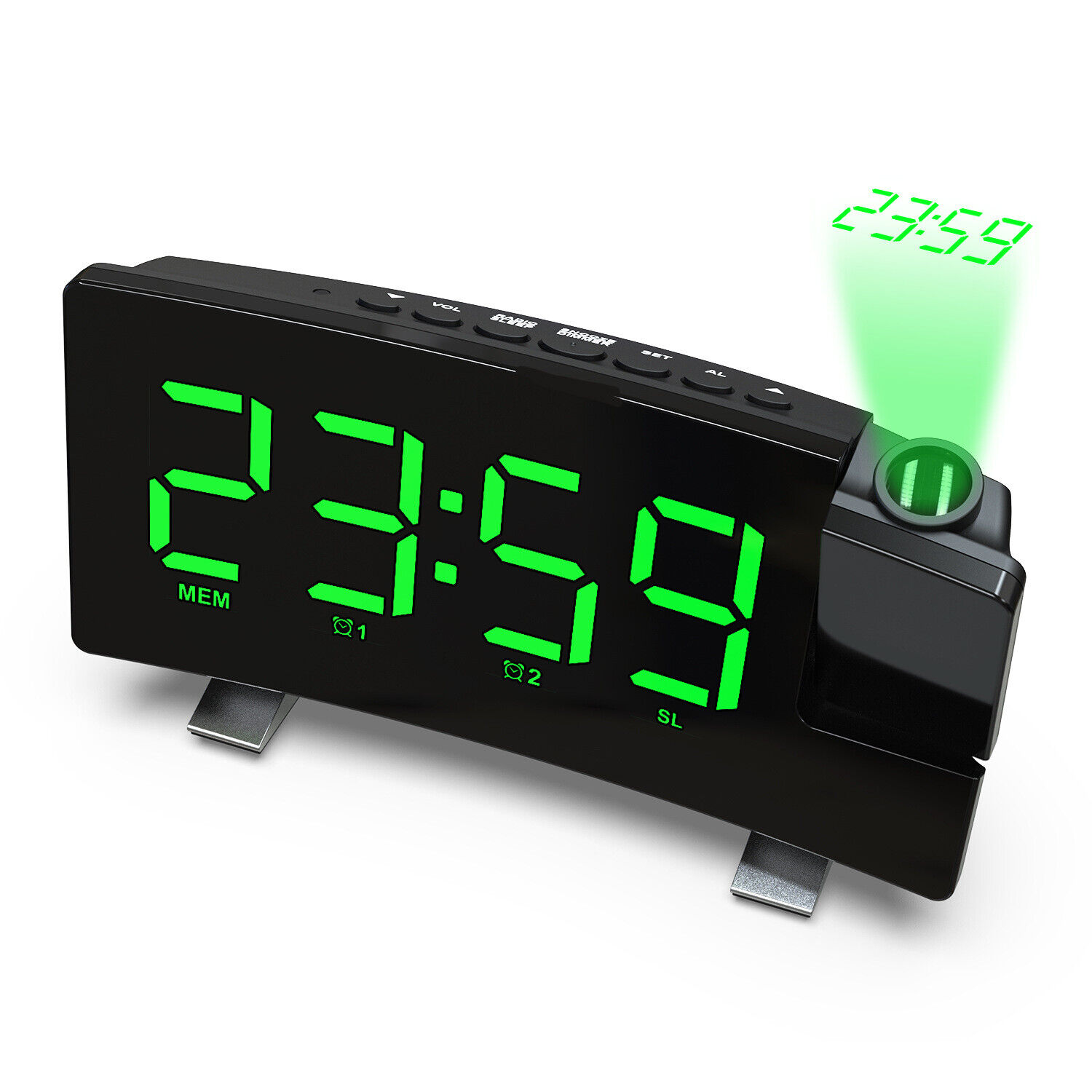 Modern LED Digital Alarm Clock with Projection Time Temperature Display - Picture 21 of 22